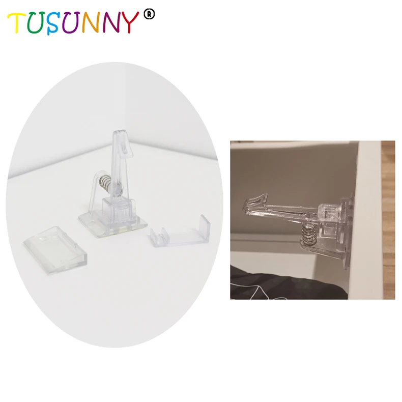 transparent 6 Pcs TUSUNNY, 6 шт., Магнитная защелка для маленьких детей, магнитная система блокировки, замок для ящика, шкафа, шкафа - Цвет: transparent 6 Pcs