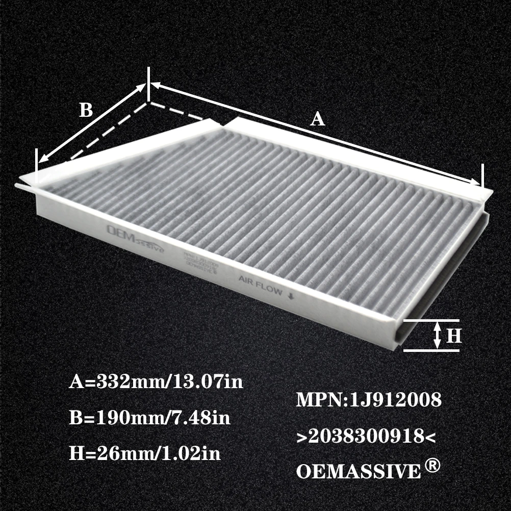 Воздушный фильтр для салона автомобиля с активированным углем 2038300918 Mercedes-Benz C-Class