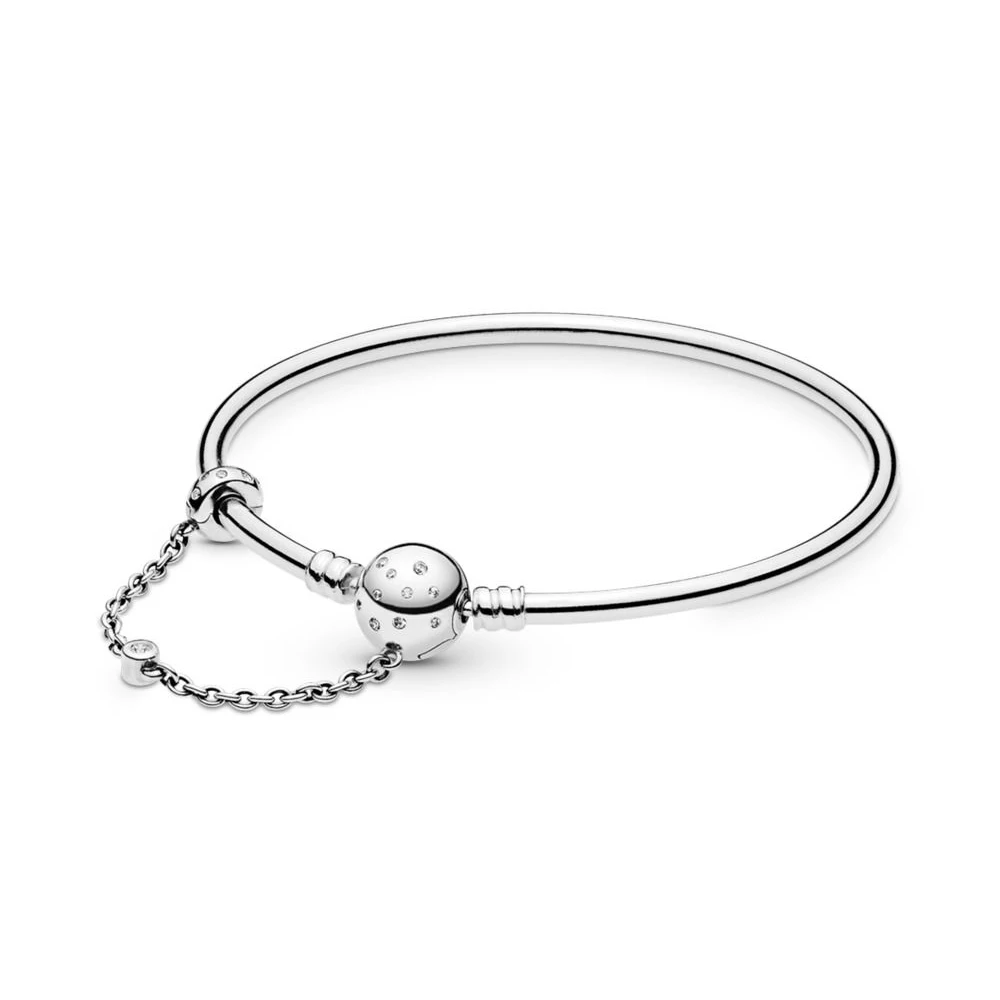 

925 Sterling Silver Fit Limited Edition Moments True Bangle Fit Women Send pan Bracelet DIY Jewelry Gift