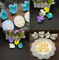 biscuit mold plunger baby shower clothes cookies cutter mould 4pcs fondant cake