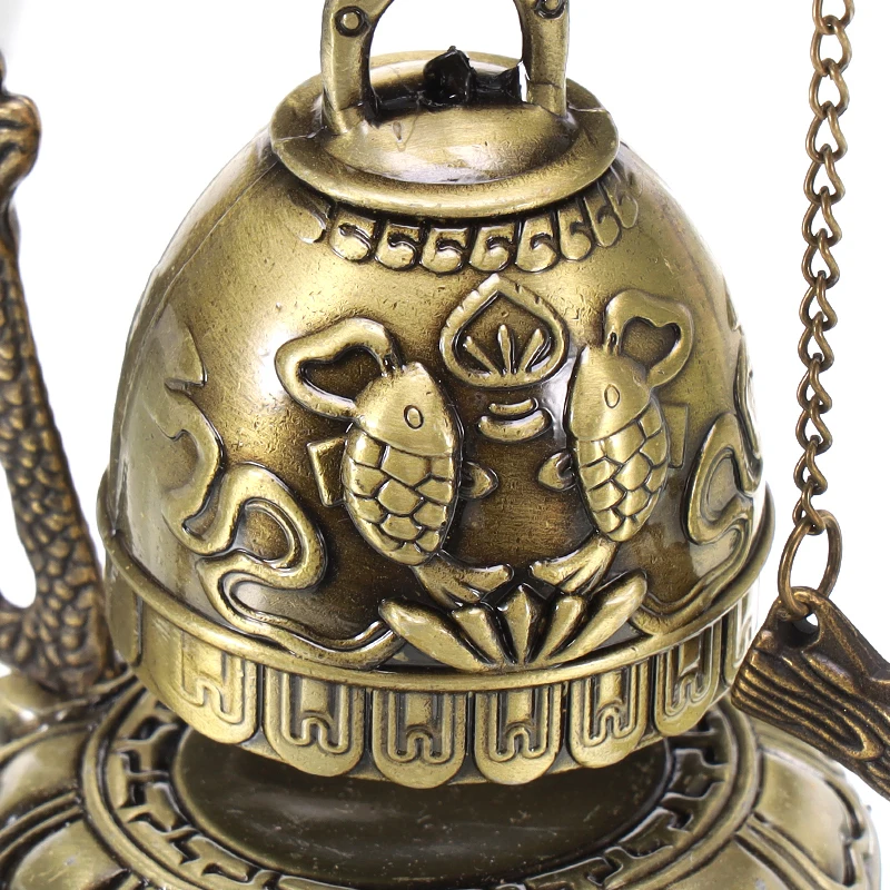Грагон слон лотос карп Гуаньинь Феникс колокольчик часы резная статуя лотоса