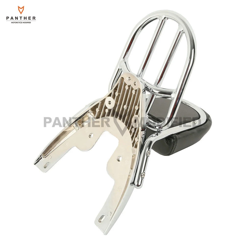 

Chrome Motorcycle Backrest Luggage Rack W/ Baseplate Case for Harley Davidson VROD Night ROD 2002-2006 VRSCSE 2005
