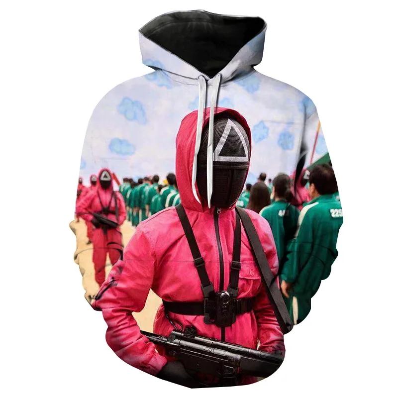 

Squid Game Movie Clothing Fashion Men Hoodies 2021 Men's Sweatshirt 3D Printed Top 456 001 outwear Chilren Baby Boys Clothes TOP