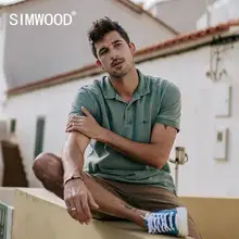 SIMWOOD винтажные эстетические рубашки поло для мужчин 220 г плотная