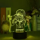 Ночник для спальни, аниме, 3D светодиодный лампы, настольные, данганронпа, Токо, фукава, Bluetooth-динамик, 16 цветов, пульт дистанционного управления, украшение в подарок