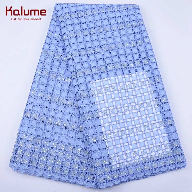Высококачественная африканская швейцарская хлопковая кружевная ткань Kalume