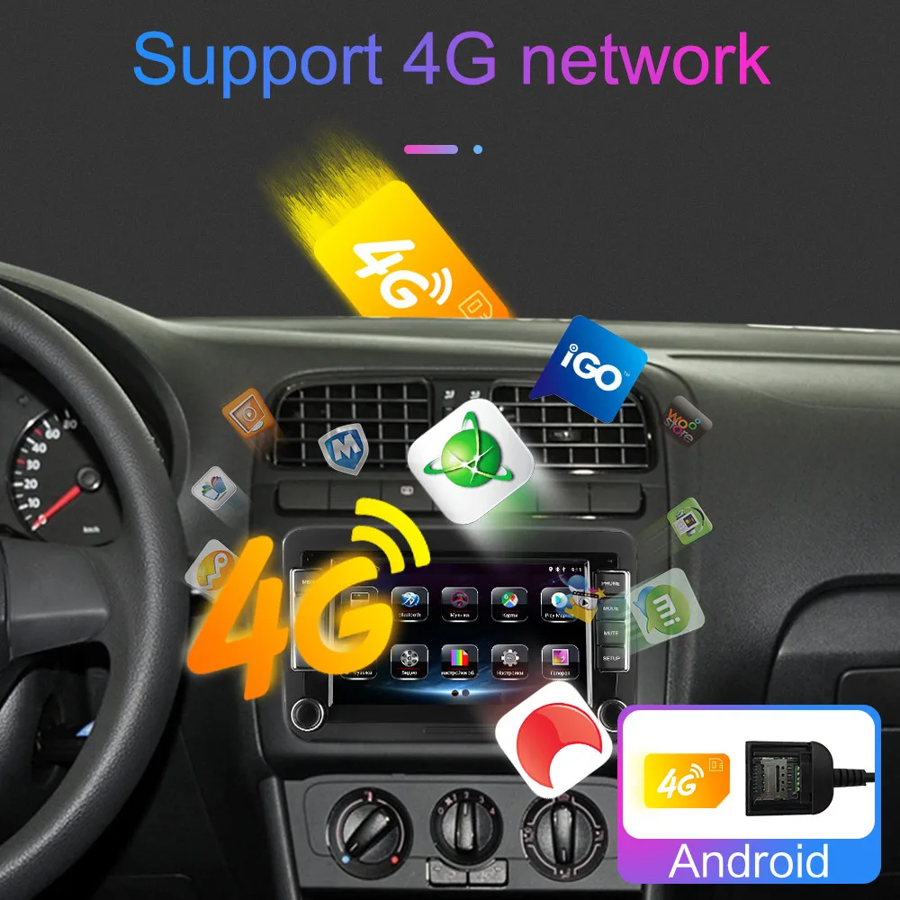 Автомагнитола 2 Din мультимедийный проигрыватель на Android с DVD для VW Gold Passat b7 Skoda