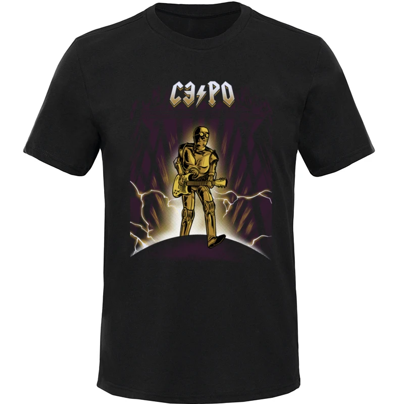 C-3PO графическая футболка 100% хлопок для мужчин короткий рукав