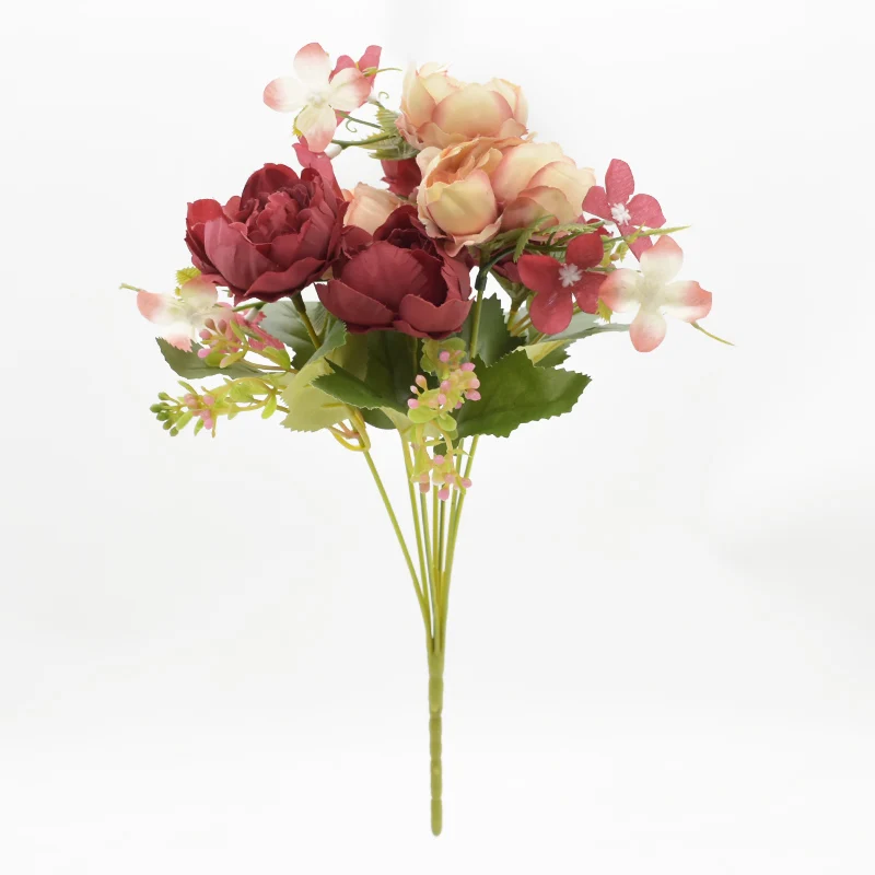 

Artificial peony bouquet 7 forks 7 heads Modern home decoration Wedding holiday supplies Diy Photo props Living room furnishings