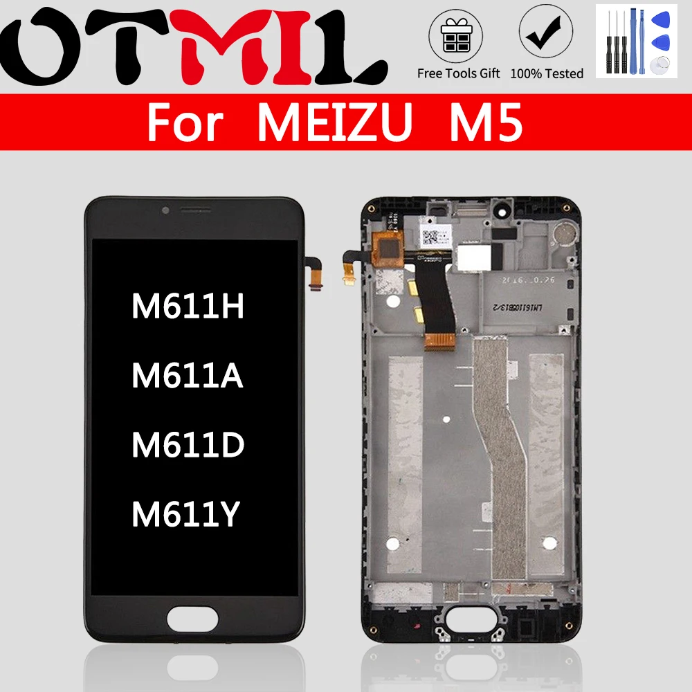 

5,2 "Оригинальный ЖК-дисплей для Meizu M5, сенсорный экран M611H, M611A, M611D, M611Y, дигитайзер для замены в сборе для Meilan 5, ЖК-дисплей