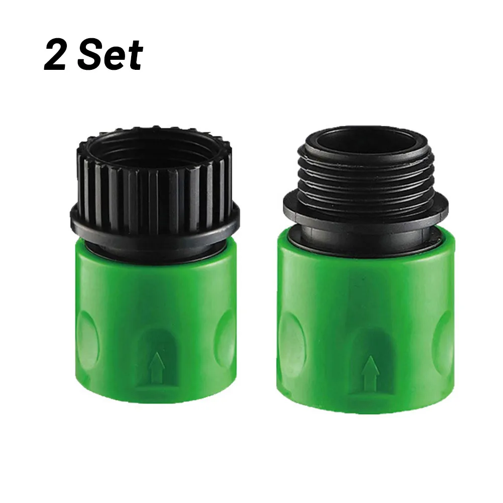 

2set Adapter Coupling For Water/garden Green Hose Male / Female Adapters