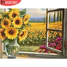 Алмазная живопись HUACAN 5d, Подсолнухи, искусство, полная вышивка квадратнымикруглыми стразами, цветок, домашний декор, набор для рукоделия