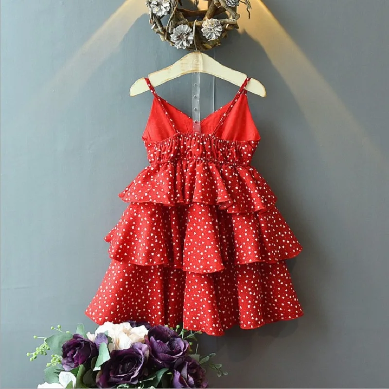 

infant baby girl clothes summer dress 2019 robe Toddler Kids Baby Girls Clothes Sleeveless Love Printing Party Princess Dress
