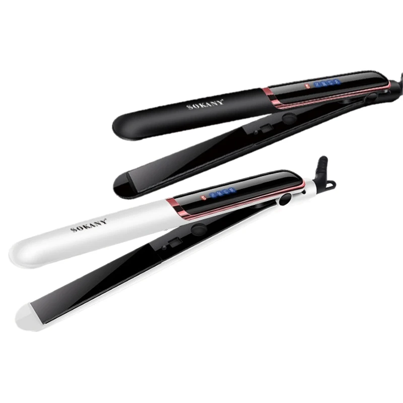 

up to 750F smooth ceramic hair straightener professional flat iron straightening hairdressing tool LCD digital reminder 100-240v