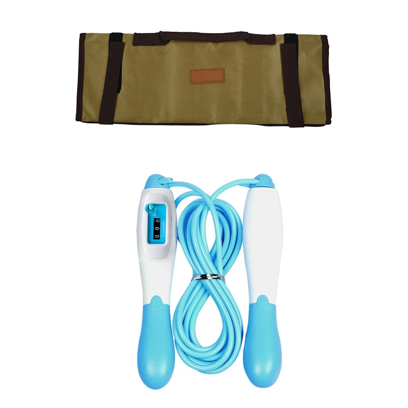 

Jump Rope with Counter Skipping Rope Adjustable Fitness Equipment Speed Rope & Outdoor Camping Nail Bag Tool Bag