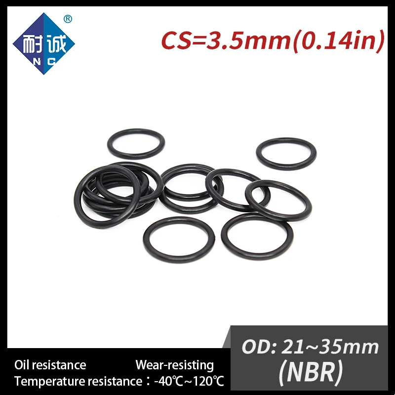 Черное резиновое кольцо с уплотнительным кольцом 10 шт./лот NBR cs3 5 мм