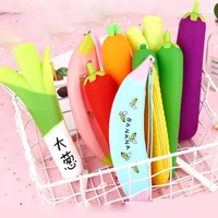 vegetables fruit pencil case cute silicone banana pen bag box stationery pouch for girls boys gift office school supplies zakka