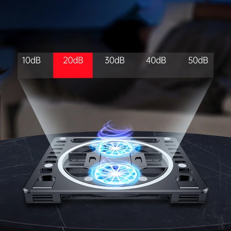 

Laptop Cooler Portable Folding Height Adjustable Laptop Cooling Pad Two Fans Adjustabe Air Flow 3 Colors to Choose Stand