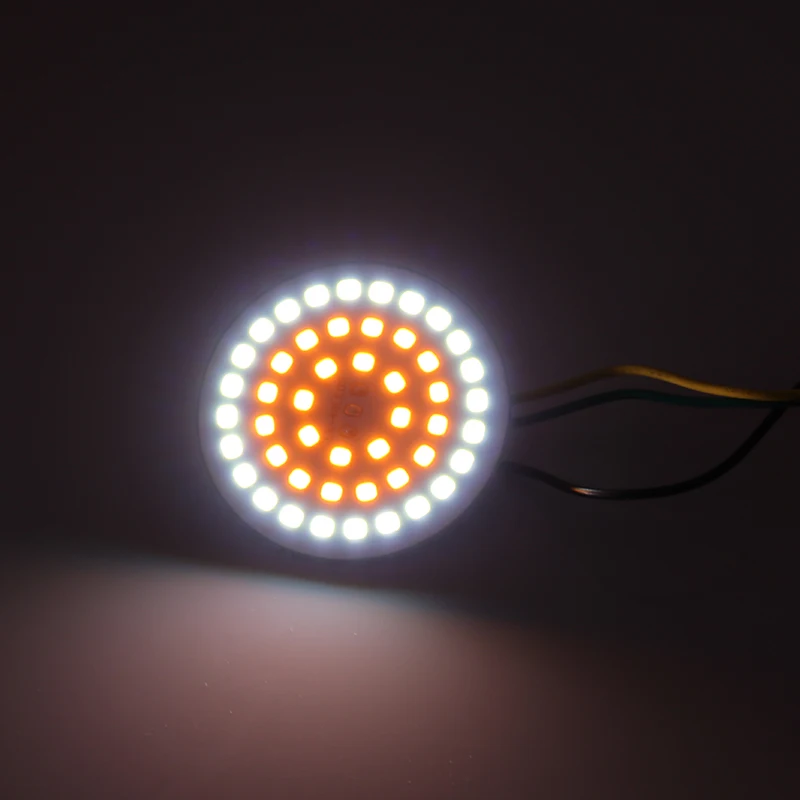 Motorcycle 2" Bullet 1157 LED Inserts Turn Signal Light Panel White/Amber For Harley Sportster 883 1200 Softail Fatboy |