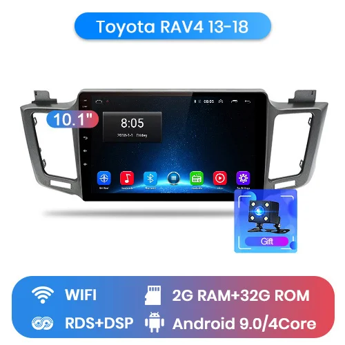 2-32GB for wifi Junsun V1 2G+ 32G Android 9,0 DSP для Toyota RAV4 2013- автомобильный Радио Мультимедиа Видео плеер навигация gps RDS 2 din dvd - Цвет: 2-32GB for wifi
