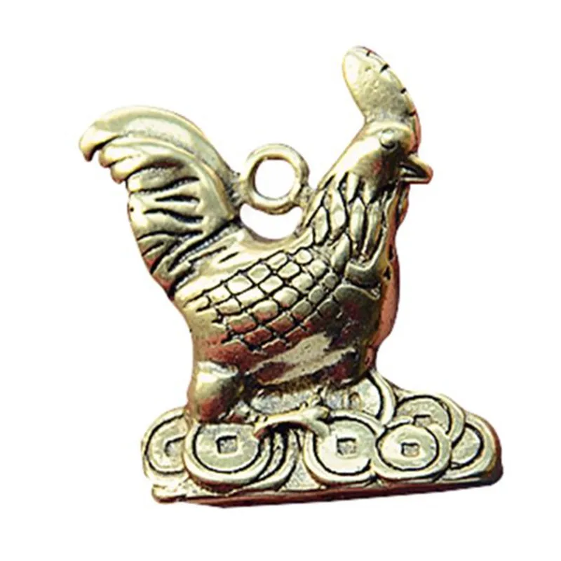 

3D Mini Fortune Chicken Casting Animal Figurine Retro Style Metal Sculpture Home Office Room Desktop Decoration Ornaments Gift
