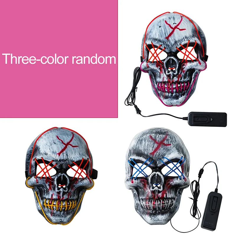 Хэллоуин Череп светодиодный холодсветильник светящаяся маска страшный ужас