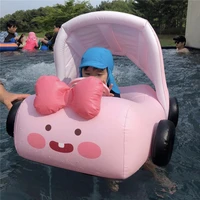 removable sunshade cartoon car baby infant float pool swimming ring with steering wheel swim seat summer beach party pool toys