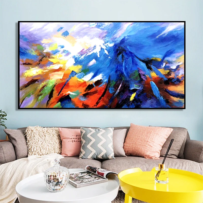 100% ручная роспись абстрактная картина маслом на холсте Настенная без рамки