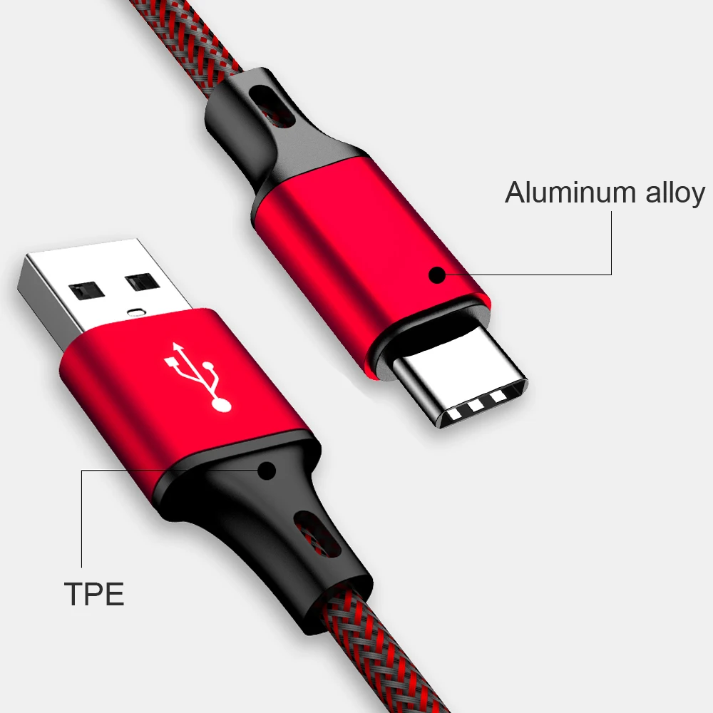 REZ usb type-C кабель для Xiaomi красный быстрой зарядки USB Usb передачи данных телефонов USB-C
