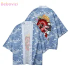 Размера плюс 6XL 5XL 4XL 3XL-S драконов волны Свободные японский Кардиган для мужчин и женщин Harajuku кимоно косплей блузка юката одежда