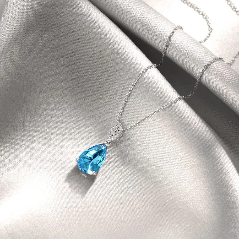 Женский кулон Santuzza из стерлингового серебра 925 пробы с голубыми кристаллами