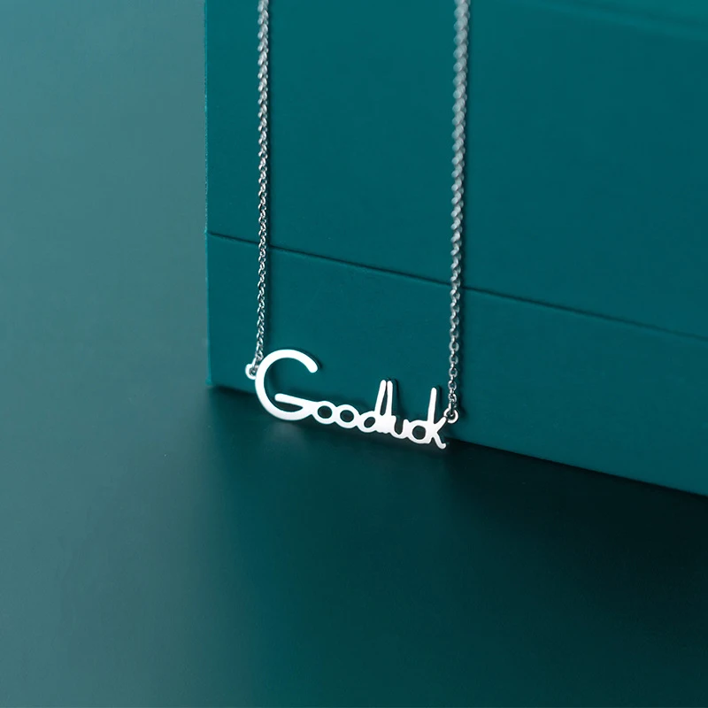Цепочка Modian из стерлингового серебра 925 пробы с подвеской буквой Goodluck