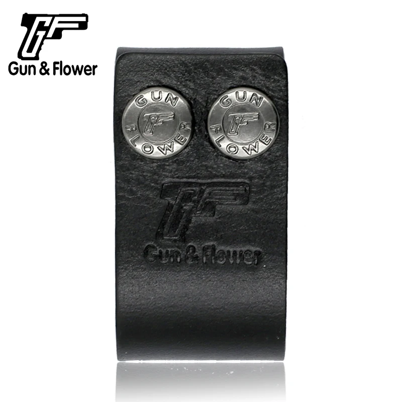 Gun&Flower Leather Handcuff Case Cover Tactical Duty Gear Cuff Holder Handcuff Keys & Keyhooks