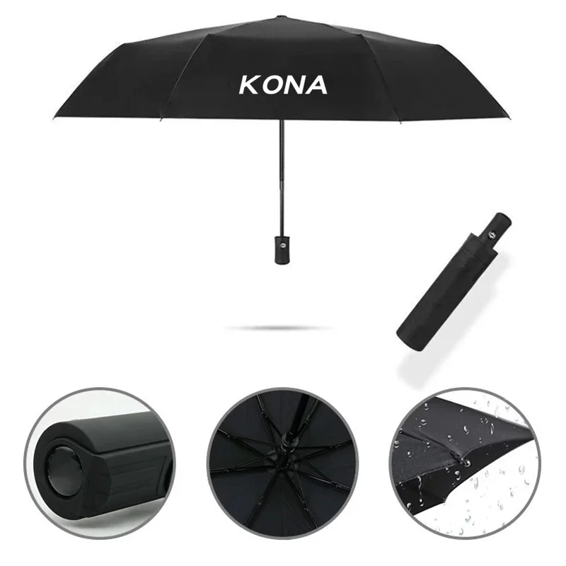 

Windproof Double Automatic Folding Umbrella Car Luxury Business Umbrellas For Hyundai kona 2018 2019 ev Auto Accessories