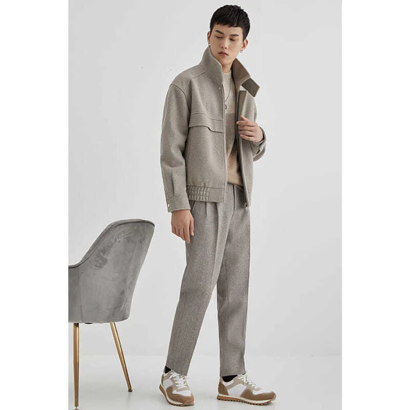 Осень-зима 2022 Модное Новое мужское шерстяное пальто для мужчин короткая