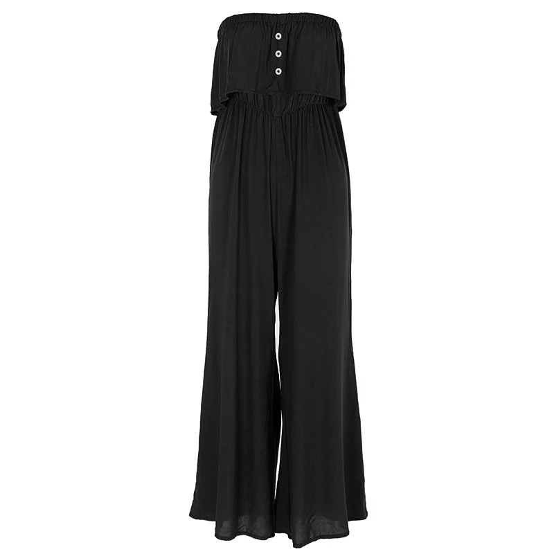 

Women's Flared Pants with A Shoulder Wrapped Chest High Waist Loose Jumpsuit Off The Shoulder Long