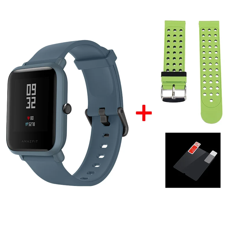 blue and green Английская версия Huami Смарт-часы Amazfit Bip Lite 45 дней Срок службы батареи 3ATM сердечный ритм Amazfit Bip Lite Часы Android iOS - Цвет: blue and green