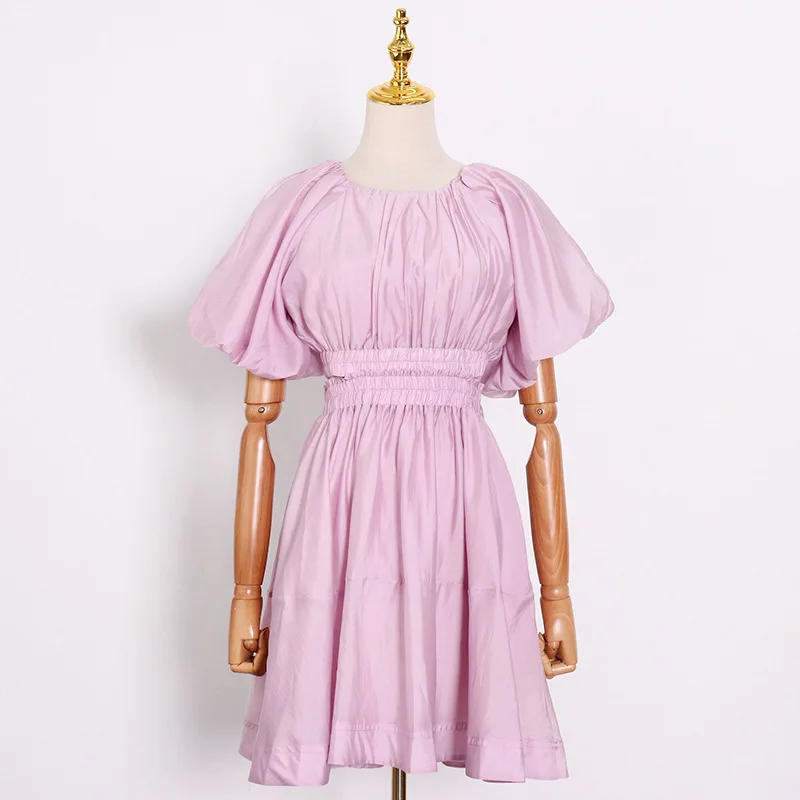 

SeeBeautiful Irregular Ruffles Stitching Strap Dress Sexy V-neck Sleeveless Back Zipper New Fashion Summer 2021 Women E441