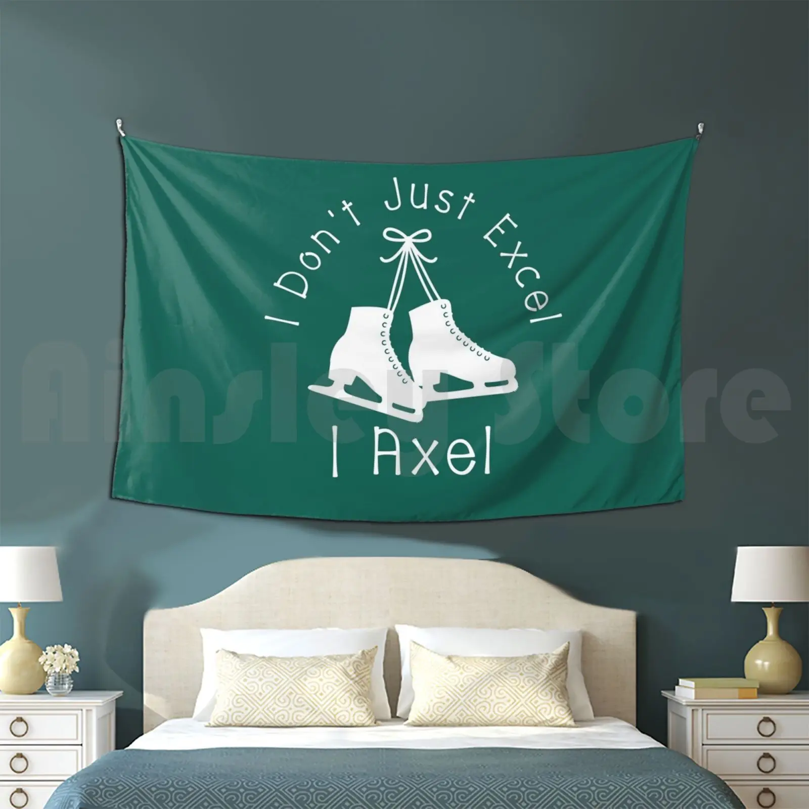 

Figure Skating I Don't Just Excel I Axel Tapestry Living Room Bedroom Skate Skates Skating Figure Ice Skater