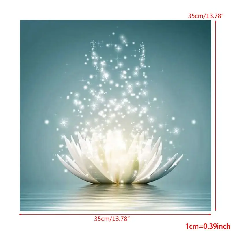 

5D Diamond Painting Kit for Adults, Diamond Painting Flower Full Round Drill Romantic Lotus Rhinestone Embroidery Arts Craft