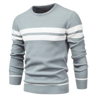 new autumn pullover mens sweater o neck patchwork long sleeve warm slim sweaters men casual fashion sweater men clothing