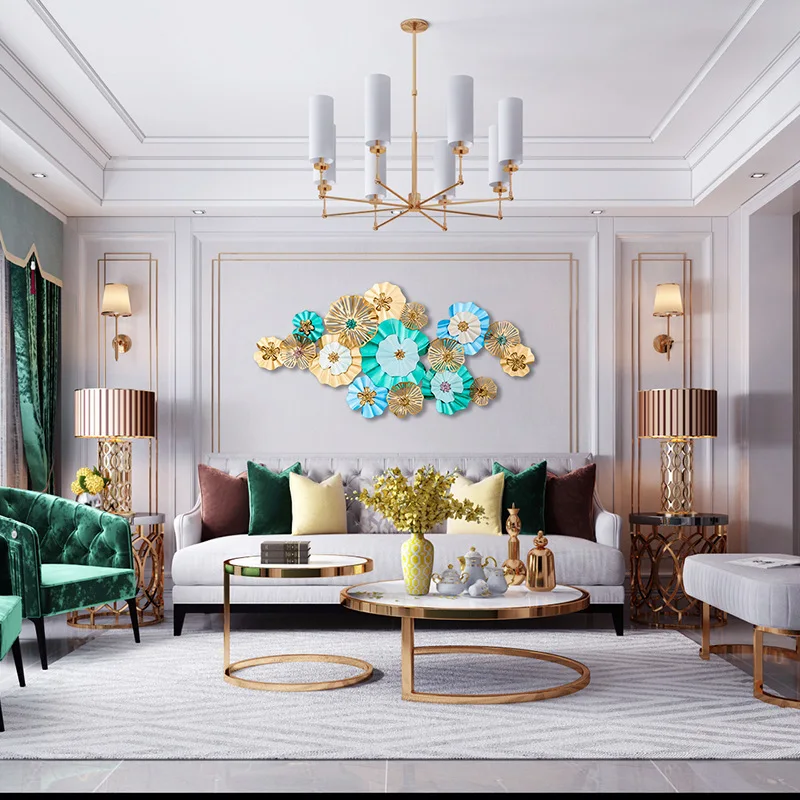 Goede Nieuwe Chinese Stijl Creatieve Ijzer Room Decor Muur Opknoping Woonkamer Wall Art Geen Spoor Geen Gat Muur Decoratie Thuis