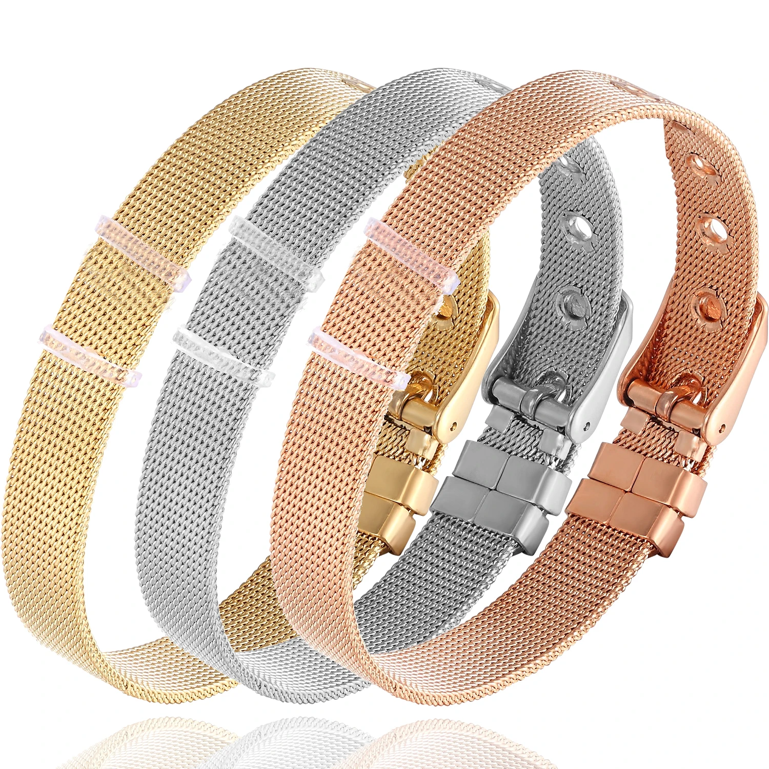 

Pink Cubic Zirconia Lips Charm Bracelet Stainless Steel Mesh Chain Fashion Bracelets Bangles for Women Jewelry Pulsera