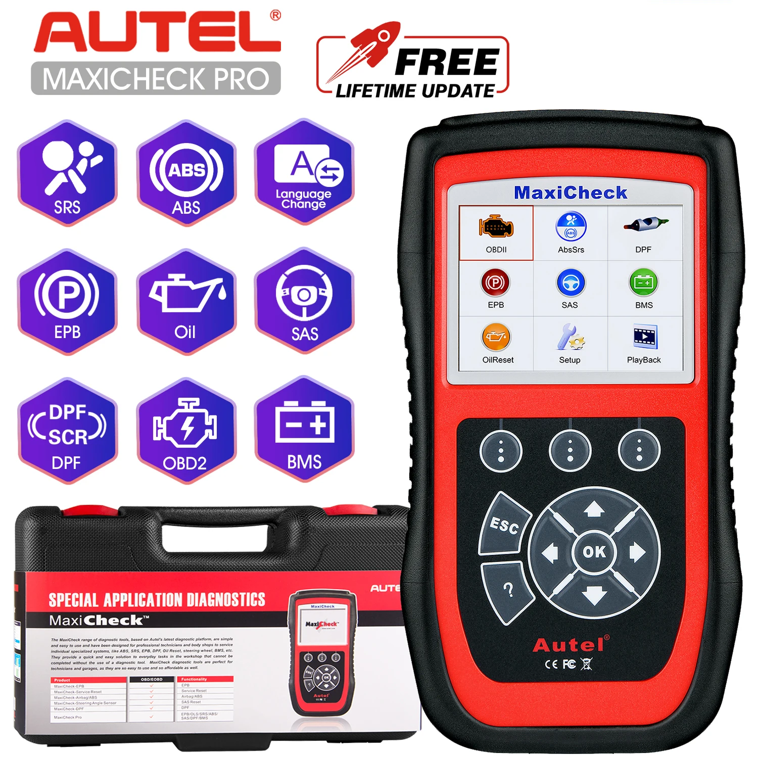 Autel MaxiCheck Pro специальная функция OBD2 автоматический сканер диагностический