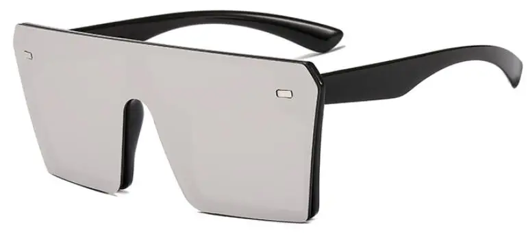 black silver Пластиковые черные негабаритные Квадратные Солнцезащитные очки для женщин и мужчин, винтажные дизайнерские брендовые солнцезащитные очки с большой оправой, Женские Звездные градиентные очки - Цвет линз: black silver