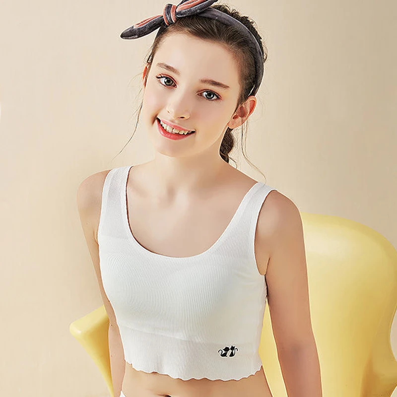 

2022 new Girls Sports Bra Underwear for Teenager Brassiere New Style Cotton Soft Clothes for teenage Tank Top 8 9 10 11 12 years