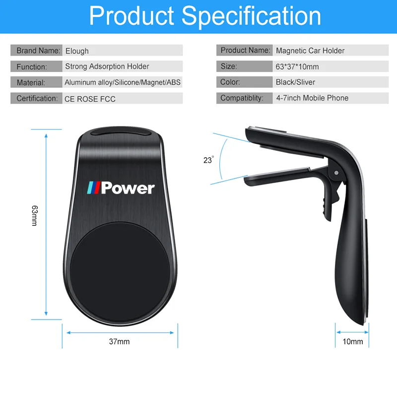 Металлический магнитный автомобильный держатель для телефона BMW Power Performance M M3 M5 X1