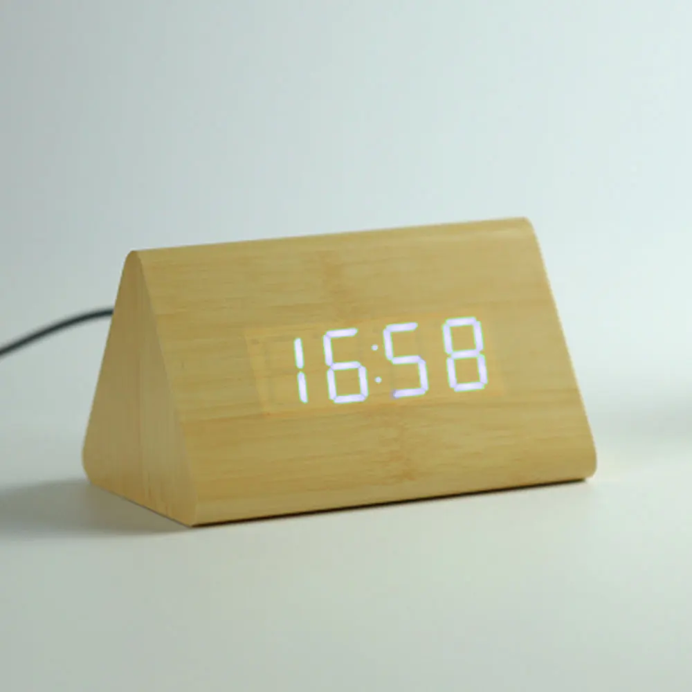 1 pc Wooden Wood Clock Modern New Version Digital Electronic Desk LED Display Time for Home Kids Bedroom Office | Дом и сад