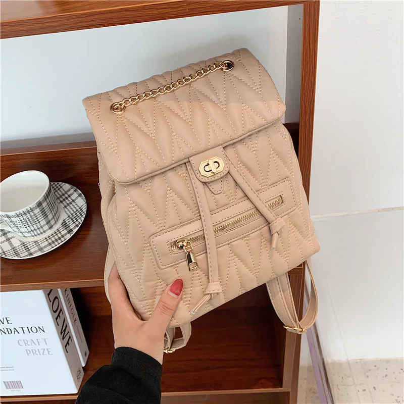 

Textured Casual Ladies Bag 2021 New Trendy Fashion Korean Version of The Wild Student Backpack Net Red Casual Mini Backpack