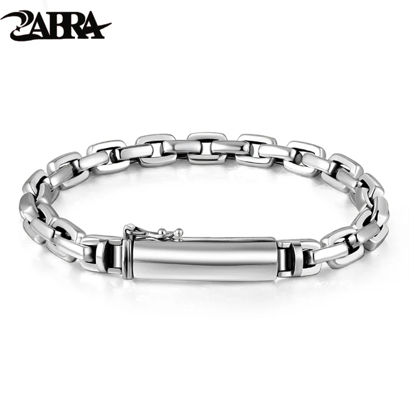 

ZABRA Genuine 925 Sterling Silver Bracelet Man 7mm Thickness Customize Length Punk Rock Vintage Cross Bracelets Mans Jewelry